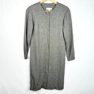 Vintage Significance Grey Hidden Button Long Blazer Dress XXS/XS